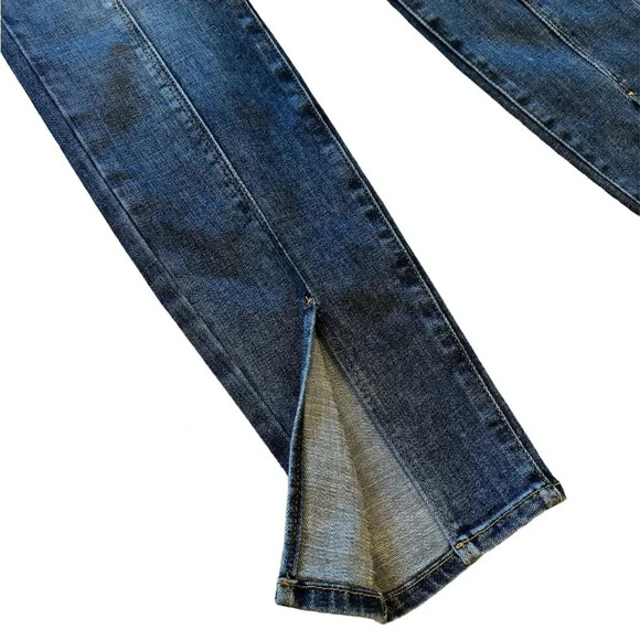 Good American Good Waist Split Hem Slim Fit High Rise Jeans, Size 0/25 Blue 118 - Picture 9 of 9